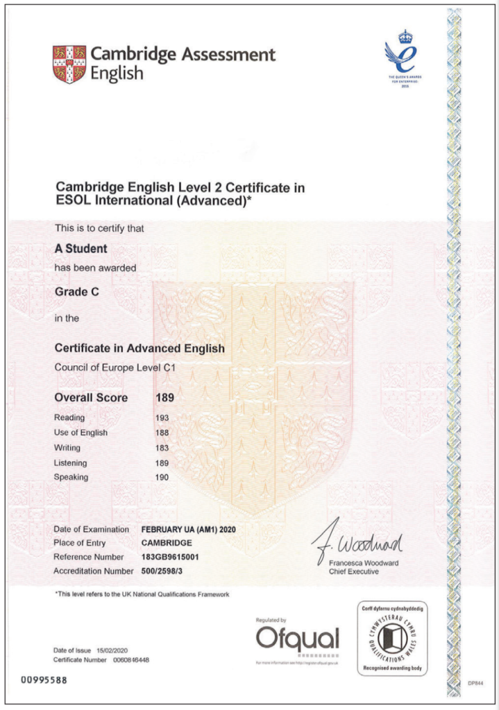 CAE- C1 Advanced Certificate