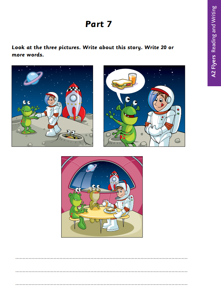 YLE A2 Flyers Reading and Writing Part 7 Sample