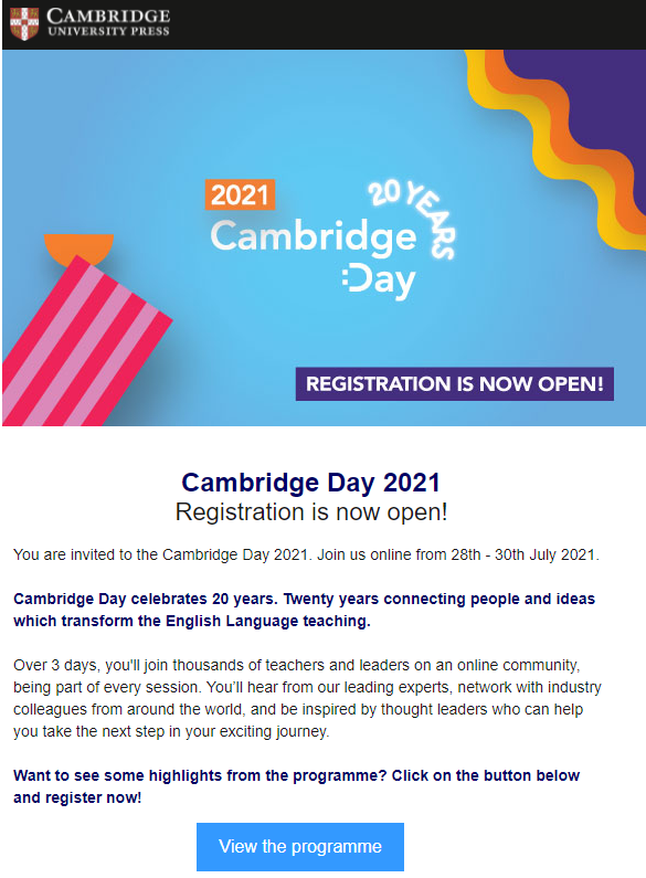 Cambridge Day 2021